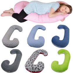 Cojin de embarazo, pre/post-natal, de multiusos, tela minky con algodón, forma C